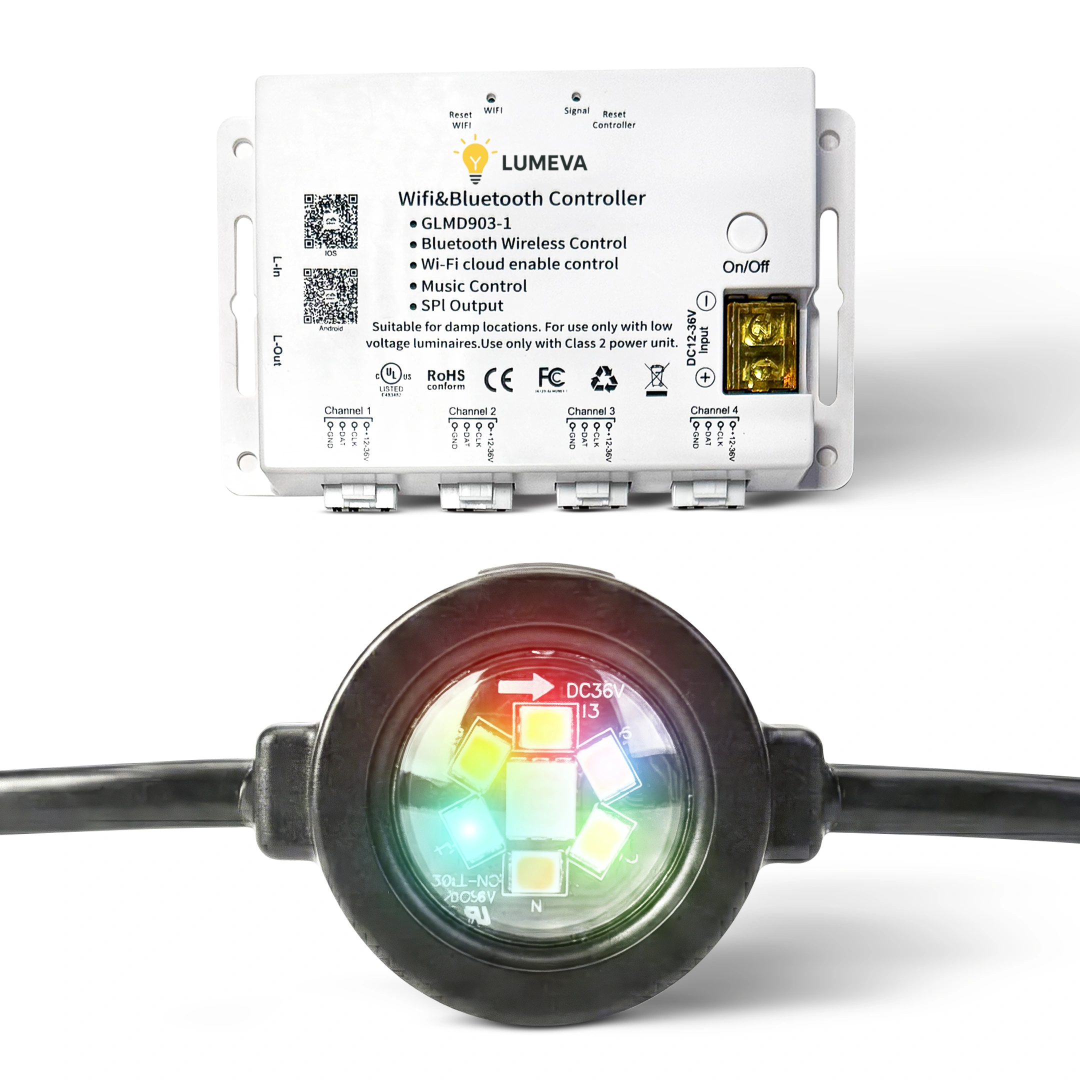 Lumeva™ Permanent Outdoor RGBIC Roofline Lighting